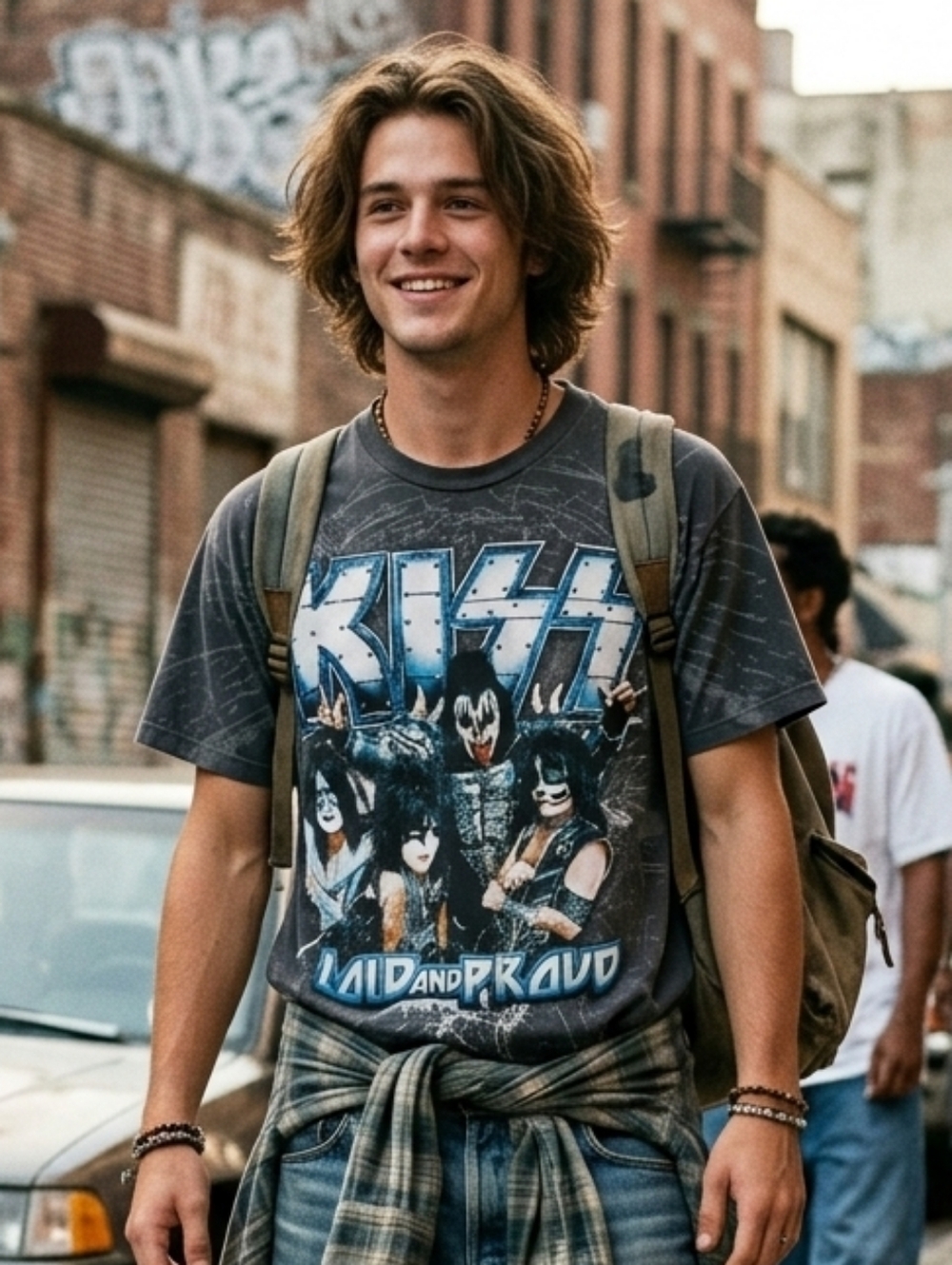 Alstyle M Y2K Kiss 2012 Loud and Proud Punk Goth Grunge Festival Graphic T-Shirt